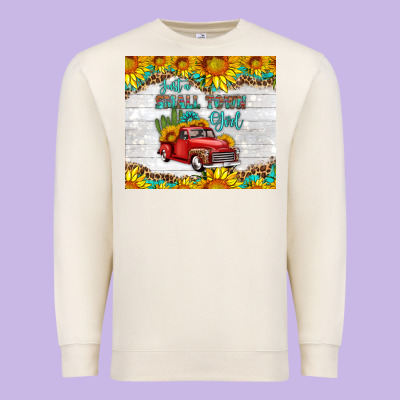 Just A Small Town Girl With Car Premium Sweatshirt Designed By Hra Design Shop