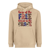 Mushroom Home of the free because of the brave Heavyweight Hoodie - Neo Western