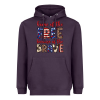 Plum Home of the free because of the brave Heavyweight Hoodie - Neo Western