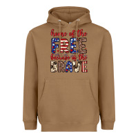 Toasted Coconut Home of the free because of the brave Heavyweight Hoodie - Neo Western