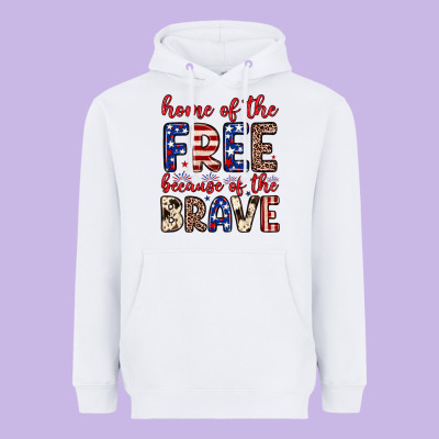 Home Of The Free Because Of The Brave Heavyweight Hoodie Designed By Neo Western