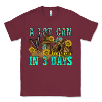 Burgundy a lot can happen in 3 days western Classic Tee - texasbilliewilder