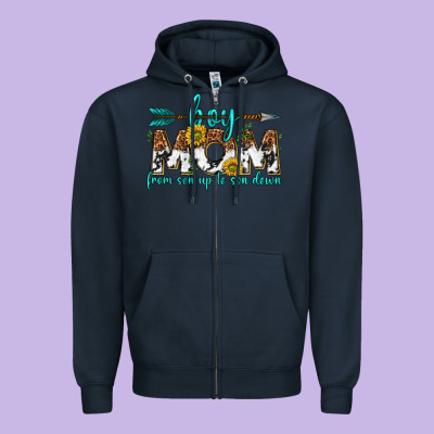 Boy Mom From Son Up To Son Down  Western Zipper Hoodie Designed By Texasbilliewilder