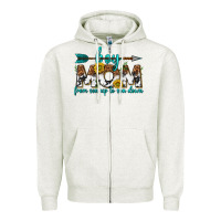 Oatmeal Heather boy mom from son up to son down  western Zipper Hoodie - texasbilliewilder