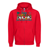 Red boy mom from son up to son down  western Zipper Hoodie - texasbilliewilder