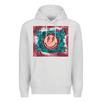 Dove Grey western lightning bolt smiling face turquoise Premium Hoodie - BarkalooDesign