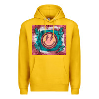 Lemon western lightning bolt smiling face turquoise Premium Hoodie - BarkalooDesign