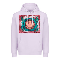 Lilac western lightning bolt smiling face turquoise Premium Hoodie - BarkalooDesign
