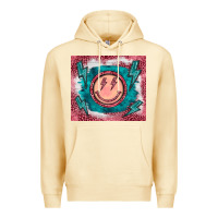 Pina Colada western lightning bolt smiling face turquoise Premium Hoodie - BarkalooDesign