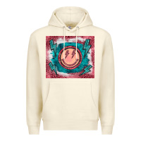 Sandshell western lightning bolt smiling face turquoise Premium Hoodie - BarkalooDesign