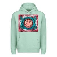 Seafoam western lightning bolt smiling face turquoise Premium Hoodie - BarkalooDesign