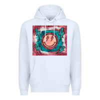 White western lightning bolt smiling face turquoise Premium Hoodie - BarkalooDesign