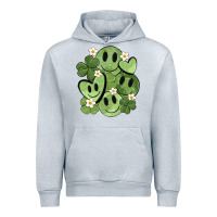 Heather Grey st. patrick's day green smile Urban Hoodie - MaliasSmallBusiness