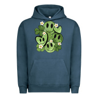 Pigment Midnight Navy st. patrick's day green smile Urban Hoodie - MaliasSmallBusiness