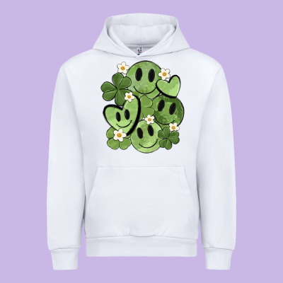 St. Patrick's Day Green Smile Urban Hoodie Designed By Maliassmallbusiness