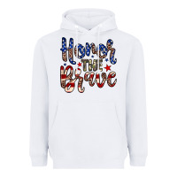 White Honor the brave Heavyweight Hoodie - Neo Western