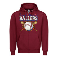 Burgundy busy raising ballers baseball Zipper Hoodie - texasbilliewilder