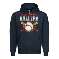 Navy busy raising ballers baseball Zipper Hoodie - texasbilliewilder