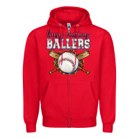 Red busy raising ballers baseball Zipper Hoodie - texasbilliewilder