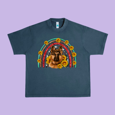 German Shepherd Rainbow Urban Heavy Tee Designed By Artiststas