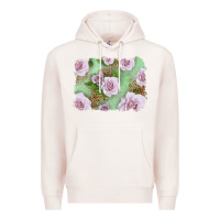 Pale Pink pink roses with leopard background Premium Hoodie - LillyAllenDesigns