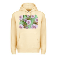 Pina Colada pink roses with leopard background Premium Hoodie - LillyAllenDesigns