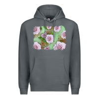 Rock pink roses with leopard background Premium Hoodie - LillyAllenDesigns