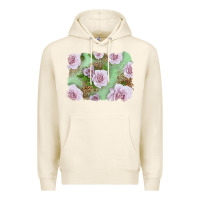 Tofu pink roses with leopard background Premium Hoodie - LillyAllenDesigns