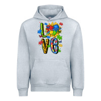 Heather Grey autism love Urban Hoodie - MaliasSmallBusiness