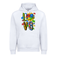 White autism love Urban Hoodie - MaliasSmallBusiness