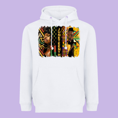 Juneteenth Brush Stroke Heavyweight Hoodie Designed By Hra Design Shop