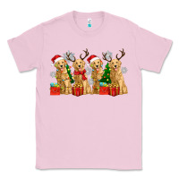 Bubblegum Pink golden dogs with christmas Classic Tee - Zillion Design Studio