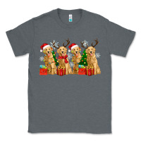 Charcoal Heather golden dogs with christmas Classic Tee - Zillion Design Studio