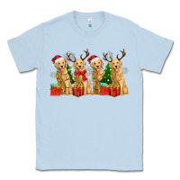 Dusty Blue golden dogs with christmas Classic Tee - Zillion Design Studio