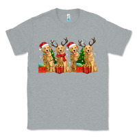 Heather Grey golden dogs with christmas Classic Tee - Zillion Design Studio