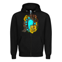 Black western turquoise gemstone Zipper Hoodie - Zillion Design Studio