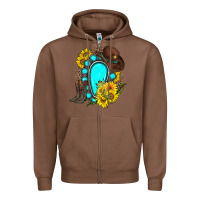 Chestnut western turquoise gemstone Zipper Hoodie - Zillion Design Studio