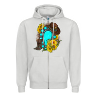 Dove Grey western turquoise gemstone Zipper Hoodie - Zillion Design Studio