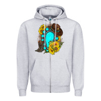 Heather Grey western turquoise gemstone Zipper Hoodie - Zillion Design Studio