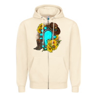 Sandshell western turquoise gemstone Zipper Hoodie - Zillion Design Studio