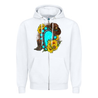 White western turquoise gemstone Zipper Hoodie - Zillion Design Studio