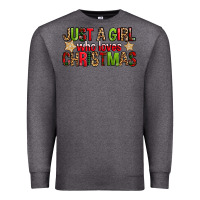 Charcoal Heather just a girl who loves christmas with cookies Premium Sweatshirt - FaDigitalArtStudio