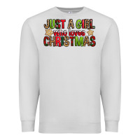 Dove Grey just a girl who loves christmas with cookies Premium Sweatshirt - FaDigitalArtStudio