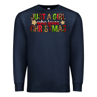 Navy just a girl who loves christmas with cookies Premium Sweatshirt - FaDigitalArtStudio