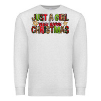 Oatmeal Heather just a girl who loves christmas with cookies Premium Sweatshirt - FaDigitalArtStudio