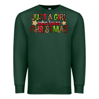 Sports Green just a girl who loves christmas with cookies Premium Sweatshirt - FaDigitalArtStudio