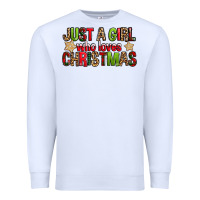 White just a girl who loves christmas with cookies Premium Sweatshirt - FaDigitalArtStudio