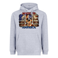 Heather Grey Made in America 4th of july Heavyweight Hoodie - CowGirlArtShop