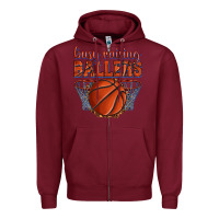 Burgundy busy raising ballers basketball Zipper Hoodie - texasbilliewilder