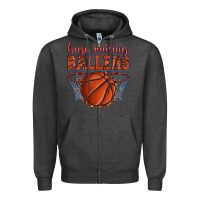 Charcoal Heather busy raising ballers basketball Zipper Hoodie - texasbilliewilder